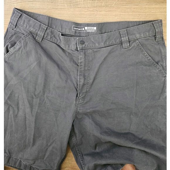 Carhartt Rugged Flex Relaxed Fit Grey Canvas Work Shorts BS2514 Normcore Gorp 42 - Picture 3 of 7